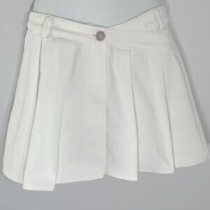 LE LIS White Pleated Tennis Mini Skirt High Waist Preppy Chic NWT S
